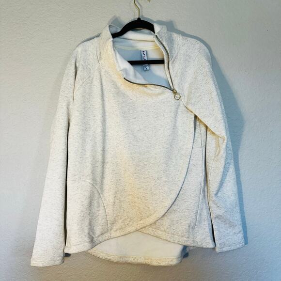 Athleta Tops - Athleta Women's Light Grey Cozy Karma Asymmetric Pullover Sweatshirts Size Small